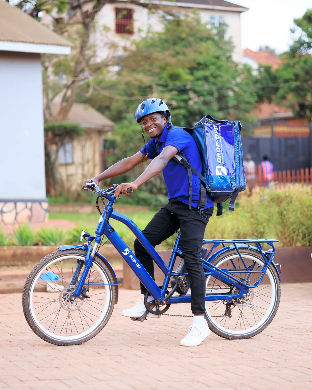 Drop-Off delivery rider on a bicycle